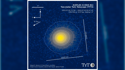 Imagen del cometa tomada por el Instituto de Astrofísica de Canarias