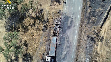 Vista aérea del camión