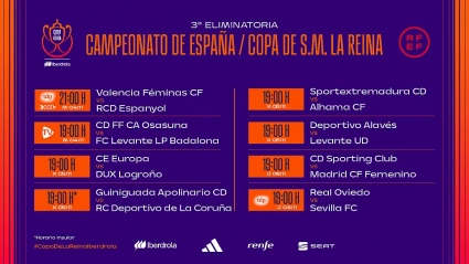 HORARIOS TERCERA RONDA COPA DE LA REINA