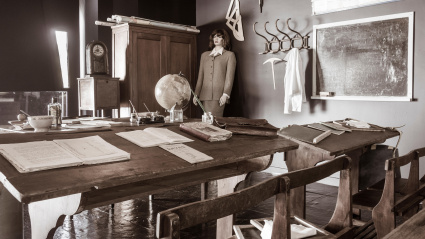 Aula antigua de una escuela en el Museo Elder de Las Palmas de Gran Canaria