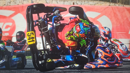Pablo Segura, salió "volando" tras el choque con otro kart