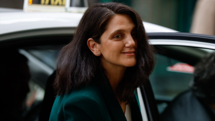 La directora de gabinete del Secretario de Estado, Pilar Sánchez Acera, a su llegada la segunda jornada del juicio al fiscal general del Estado