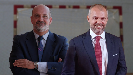 Alberto Camas junto con su sucesor, José Carlos Espina