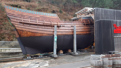 La Nao San Juan se desplazará en un carro sobre railes hasta el mar