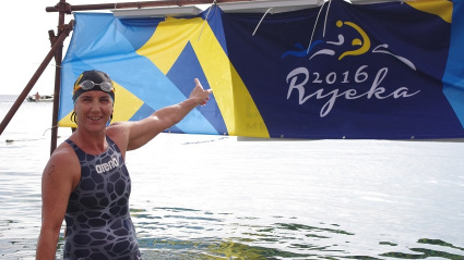 María Luisa Cabañero, tras lograr el Europa Master en aguas abiertas