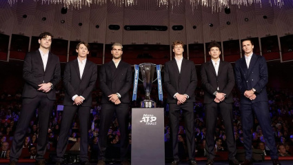 Solo 6 tenistas pudieron posar para las ATP Finals porque Djokovic está en Atenas y aún falta un clasificado.