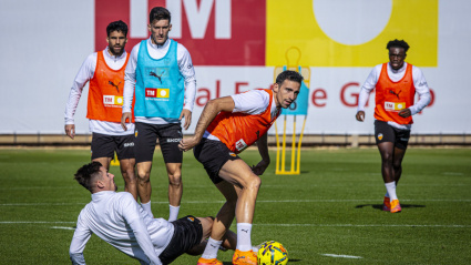 Entrenamiento previo al duelo ante el Betis