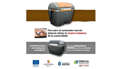 Cartel explicativo de EMULSA Gijón sobre los residuos orgánicos