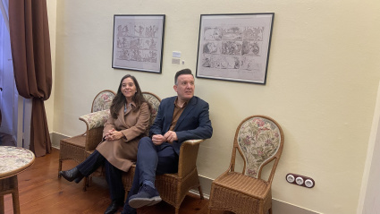 Inés Rey y Uxío Novo en la Casa-Museo Picasso de A Coruña