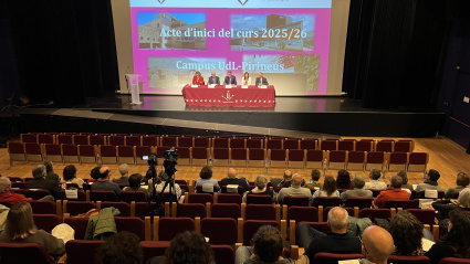 Un instant de l'acte d'inauguració del curs acadèmic del campus del Pirineu de la Universitat de Lleida.