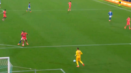 Empujón de Morata sobre Yerry Mina