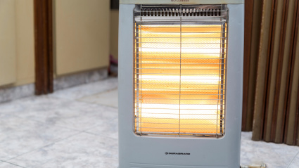 Imagen de una estufa encendida