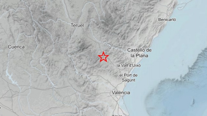 Epicentro del terremoto de 2,6º que este jueves se ha producido en Torás