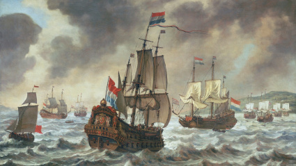 'Antes de la batalla de las Dunas', Reinier Nooms (h. 1639)