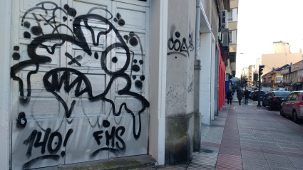 Pintada en la Avenida de Os Mallos de A Coruña