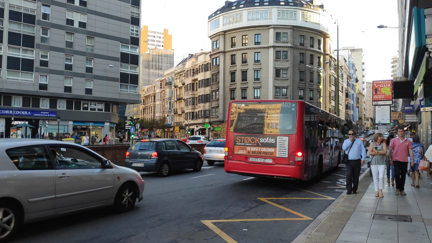 Parada de bus de la plaza Pontevedra en A Coruña