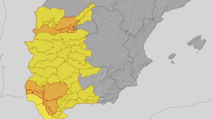 Alerta naranja en el norte de Extremadura y amarilla en el resto