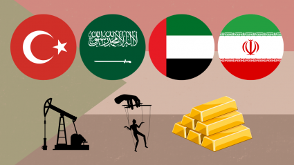 Turquía, Arabia Saudí, Emiratos Árabes Unidos o Irán, entre otros, buscan control sobre los recursos naturales e influencia política en la guerra de Sudán.