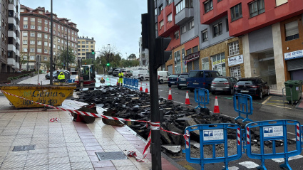 Daños provocados por el agua en Avilés