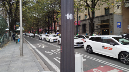 Protesta de taxis en Bilbao