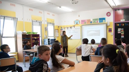 Niños de Educación Primaria en una escuela catalana