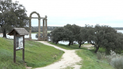 (Foto de ARCHIVO)Templo de los Mármoles junto al embalse de Valdecañas que pertenece al yacimiento romano de Augustóbriga que se esconde bajo las aguas de dicho pantano.EUROPA PRESS18/1/2023
