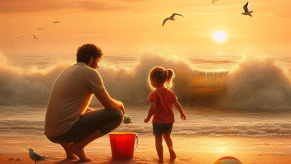 Un padre y una niña aprovechan su tiempo libre