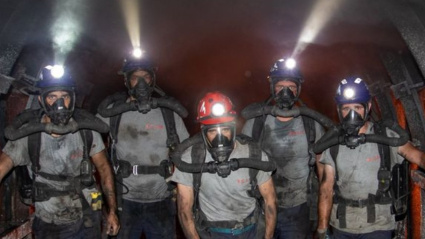 Integrantes de la Brigada de Salvamento Minero de Hunosa