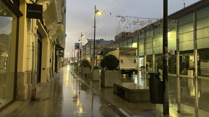 Plaza de Lugo, un día de lluvia en otoño en A Coruña