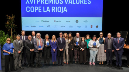 COPE Rioja entrega los XVI Premios Valores, reconociendo a ASPRODEMA, Jesús Rocandio, Jaime García-Calzada, Eva Fernández y la DOCa Rioja