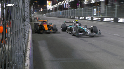 Piastri intenta adelantar sin éxito a Antonelli.