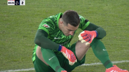 Iñaki Peña, tras el choque con Vinicius en el Elche-Real Madrid