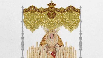 Frontal de las bambalinas del nuevo palio de la Virgen de la Luz