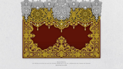 Nuevo faldón delantero del paso de palio de la Virgen de la Luz