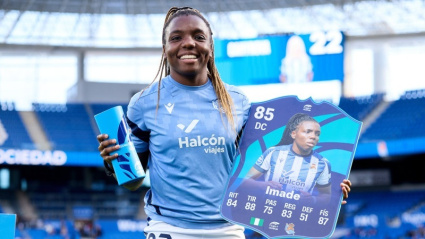 La delantera Edna Imade antes de un partido con la Real Sociedad en la Liga F Moeve 25-26REMITIDA / HANDOUT por LIGA FFotografía remitida a medios de comunicación exclusivamente para ilustrar la noticia a la que hace referencia la imagen, y citando la procedencia de la imagen en la firma21/11/2025