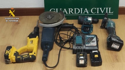 Herramientas recuperadas tras los hurtos