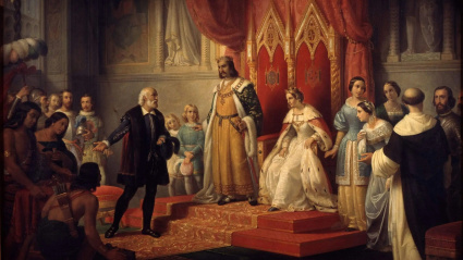 'Cristóbal Colon en la corte de los Reyes Católicos', Juan Cordero (1850)