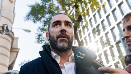 El empresario Víctor de Aldama a su salida del interrogatorio del juez instructor del 'caso Koldo', en la Audiencia Nacional.