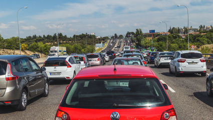 Atasco de tráfico en Madrid