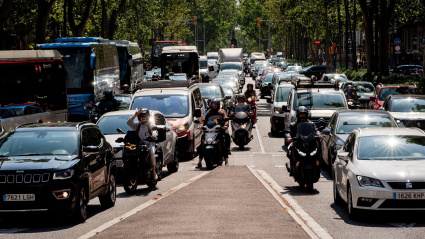 Atasco de tráfico en Barcelona