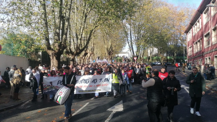 La movilización partió de la estación de trenes de Ferrol