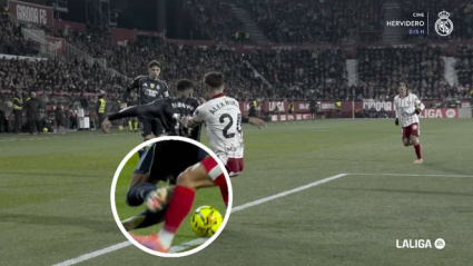 Posible penalti sobre Mbappé que no se pitó en el Girona-Real Madrid