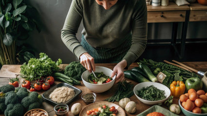 Una persona cocinando