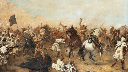 Grabado de la batalla de Omdurman, de Inglaterra y Sudán