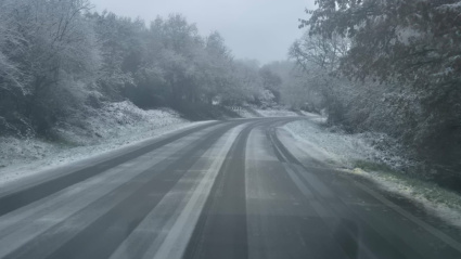 Nieve en las carreteras de Ourense
