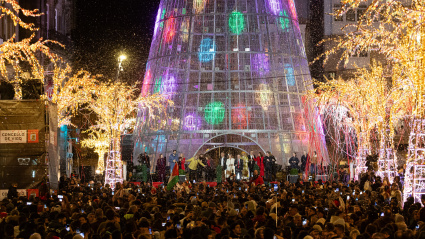 Inauguración del alumbrado navideño de Vigo en 2025