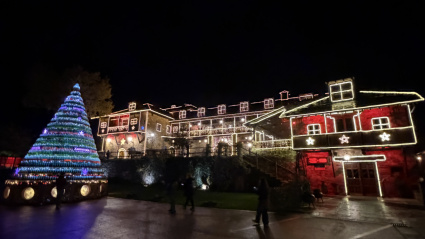 Encendido navideño del Palacio de Canedo (León)