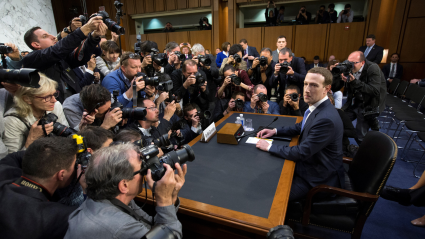 El fundador de Facebook comparece en Estados Unidos, en abril de 2018