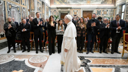 El Papa junto a los artistas de la edición de este año