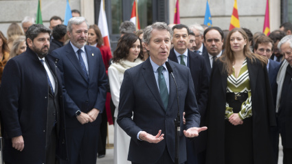 El presidente del PP, Alberto Núñez Feijóo, durante el acto institucional por el Día de la Constitución, en el Congreso de los Diputados, a 6 de diciembre de 2025, en Madrid (España).